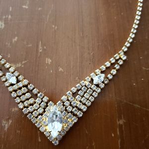 Vintage gold/rhinestone art deco necklace